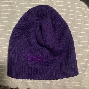 Helly Hansen purple toque knit beanie